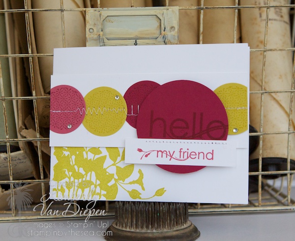 Stitching on Cards-What stitch to use, Stampin' Up!, My Friend Stamp set