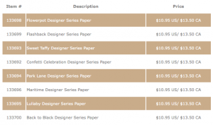 Designer Paper Promotion, Stampin' Up!