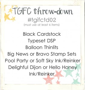 Throw Down Challenge, Bravo stamp set, Stampin;' Up!