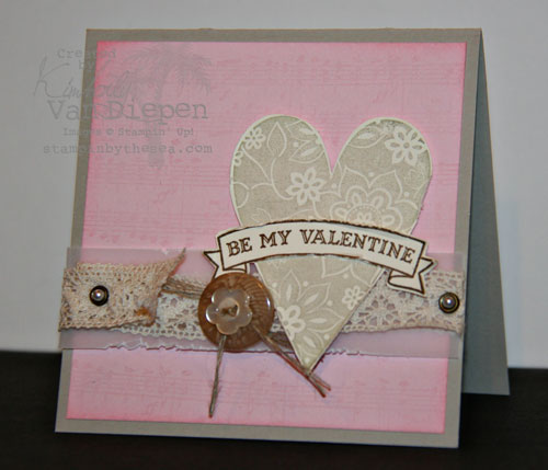 Independent Stampin' Up! Demonstrator Kimberly Van Diepen Valentine Card